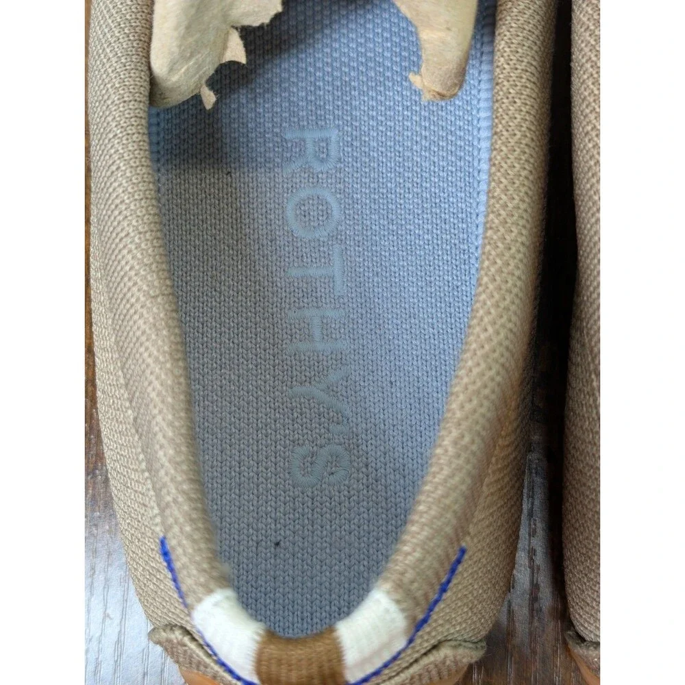Rothy's The Driver Loafers NWOT 11 Latte Tan Blue Insole Penny Flats